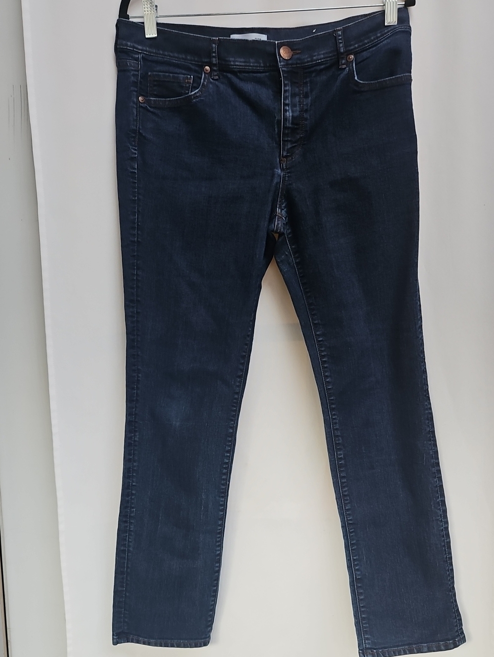 Ann Taylor LOFT Modern Straight Blue Denim Jeans Mid-Rise Size 12